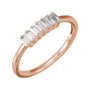 Sapphire Row Lab-Grown Diamond Baguette Bar Ring - 14K Rose Gold