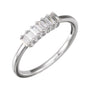 Sapphire Row Lab-Grown Diamond Baguette Bar Ring - 14K White Gold