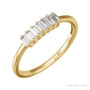 Sapphire Row Lab-Grown Diamond Baguette Bar Ring - 14K Yellow Gold