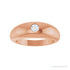 Sapphire Row Natural Diamond Solitaire Dome Ring - 14K Rose Gold (view 3)