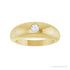 Sapphire Row Natural Diamond Solitaire Dome Ring - 14K Yellow Gold (view 3)