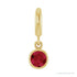 Sapphire Row Lab-Grown Gemstone Round Bezel Dangle Charm - Ruby, 14K Yellow Gold