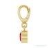 Sapphire Row Lab-Grown Gemstone Round Bezel Dangle Charm - Ruby, 14K Yellow Gold (view 3)