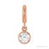 Sapphire Row Lab-Grown Gemstone Round Bezel Dangle Charm - Diamond, 14K Rose Gold