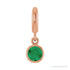 Sapphire Row Lab-Grown Gemstone Round Bezel Dangle Charm - Emerald, 14K Rose Gold