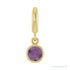 Sapphire Row Lab-Grown Gemstone Round Bezel Dangle Charm - Alexandrite, 14K Yellow Gold