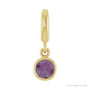 Sapphire Row Lab-Grown Gemstone Round Bezel Dangle Charm - Alexandrite, 14K Yellow Gold