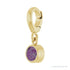 Sapphire Row Lab-Grown Gemstone Round Bezel Dangle Charm - Alexandrite, 14K Yellow Gold (view 2)