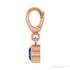 Sapphire Row Lab-Grown Gemstone Round Bezel Dangle Charm - Blue Sapphire, 14K Rose Gold (view 3)