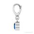 Sapphire Row Lab-Grown Gemstone Round Bezel Dangle Charm - Blue Sapphire, 14K White Gold (view 3)
