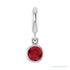Sapphire Row Lab-Grown Gemstone Round Bezel Dangle Charm - Ruby, Platinum