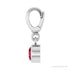 Sapphire Row Lab-Grown Gemstone Round Bezel Dangle Charm - Ruby, Platinum (view 3)