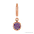 Sapphire Row Lab-Grown Gemstone Round Bezel Dangle Charm - Alexandrite, 14K Rose Gold