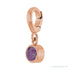 Sapphire Row Lab-Grown Gemstone Round Bezel Dangle Charm - Alexandrite, 14K Rose Gold (view 2)
