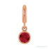 Sapphire Row Lab-Grown Gemstone Round Bezel Dangle Charm - Ruby, 14K Rose Gold
