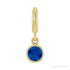 Sapphire Row Lab-Grown Gemstone Round Bezel Dangle Charm - Blue Sapphire, 14K Yellow Gold