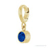 Sapphire Row Lab-Grown Gemstone Round Bezel Dangle Charm - Blue Sapphire, 14K Yellow Gold (view 2)