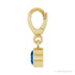 Sapphire Row Lab-Grown Gemstone Round Bezel Dangle Charm - Blue Sapphire, 14K Yellow Gold (view 3)