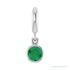 Sapphire Row Lab-Grown Gemstone Round Bezel Dangle Charm - Emerald, Platinum