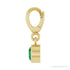 Sapphire Row Lab-Grown Gemstone Round Bezel Dangle Charm - Emerald, 14K Yellow Gold (view 3)