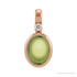 Sapphire Row Natural Cabochon Fixed Bail Pendant - Peridot, 14K Rose Gold