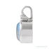 Sapphire Row Natural Cabochon Fixed Bail Pendant - Rainbow Moonstone, 14K White Gold (view 2)