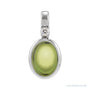 Sapphire Row Natural Cabochon Fixed Bail Pendant - Peridot, Platinum