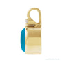 Sapphire Row Natural Cabochon Fixed Bail Pendant - Turquoise, 14K Yellow Gold (view 2)
