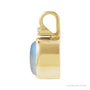 Sapphire Row Natural Cabochon Fixed Bail Pendant - Rainbow Moonstone, 14K Yellow Gold (view 2)