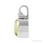 Sapphire Row Natural Cabochon Fixed Bail Pendant - Peridot, 14K White Gold (view 2)