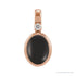 Sapphire Row Natural Cabochon Fixed Bail Pendant - Onyx, 14K Rose Gold