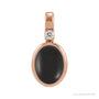 Sapphire Row Natural Cabochon Fixed Bail Pendant - Onyx, 14K Rose Gold