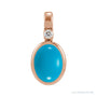 Sapphire Row Natural Cabochon Fixed Bail Pendant - Turquoise, 14K Rose Gold