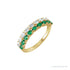 Sapphire Row Lab-Grown Emerald & Diamond Double Pavé Ring - 14K Yellow Gold