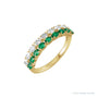 Sapphire Row Lab-Grown Emerald & Diamond Double Pavé Ring - 14K Yellow Gold