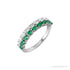 Sapphire Row Lab-Grown Emerald & Diamond Double Pavé Ring - 14K White Gold