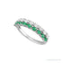Sapphire Row Lab-Grown Emerald & Diamond Double Pavé Ring - 14K White Gold (view 4)