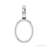 Sapphire Row Lab-Grown Cabochon Fixed Bail Pendant - Diamond, Platinum