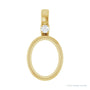 Sapphire Row Lab-Grown Cabochon Fixed Bail Pendant - Diamond, 10K Yellow Gold