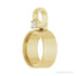 Sapphire Row Lab-Grown Cabochon Fixed Bail Pendant - Diamond, 14K Yellow Gold (view 2)