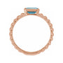 Sapphire Row Natural Sky Blue Topaz Chain Ring - 14K Rose Gold (view 2)