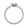Sapphire Row Natural Sky Blue Topaz Chain Ring - 14K White Gold (view 2)