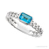 Sapphire Row Natural Sky Blue Topaz Chain Ring - 14K White Gold (view 4)