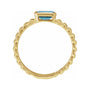 Sapphire Row Natural Sky Blue Topaz Chain Ring - 14K Yellow Gold (view 2)