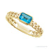 Sapphire Row Natural Sky Blue Topaz Chain Ring - 14K Yellow Gold (view 4)