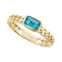 Sapphire Row Natural Sky Blue Topaz Chain Ring - 14K Yellow Gold (view 4)