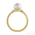 Sapphire Row Cultured Pearl Twisted Rope Ring - 14K Yellow Gold (view 2)