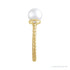Sapphire Row Cultured Pearl Twisted Rope Ring - 14K Yellow Gold (view 3)