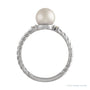Sapphire Row Cultured Pearl Twisted Rope Ring - 14K White Gold (view 2)