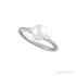 Sapphire Row Cultured Pearl Twisted Rope Ring - 14K White Gold (view 4)
